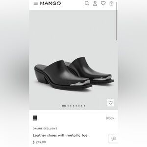 Leather mules from Mango, size 38